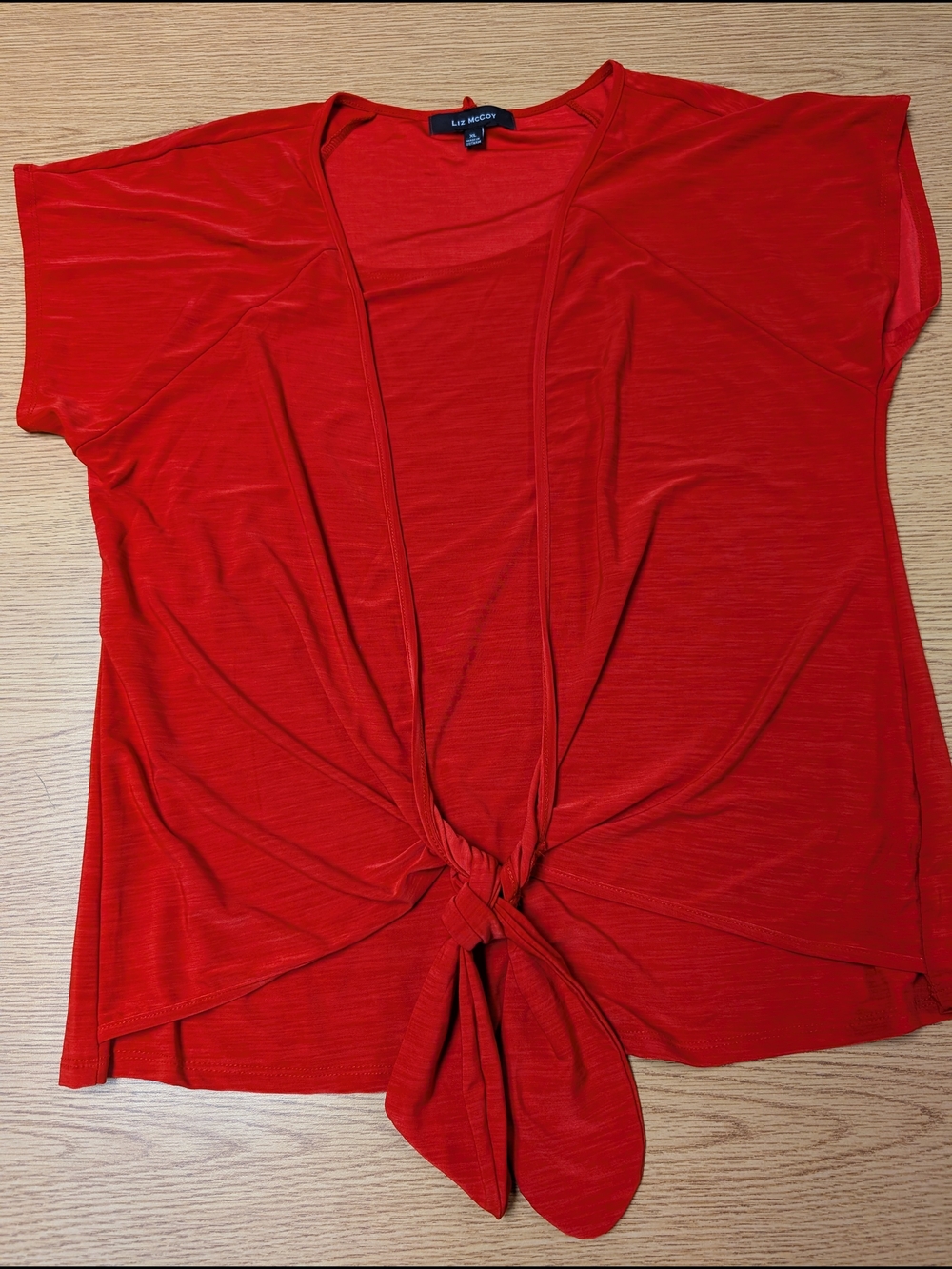 Liz & Co. Red Tie-Front Women's Blouse